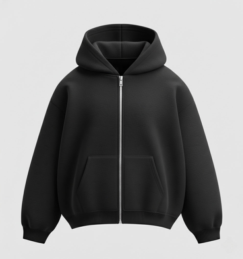 double zip-up hoodie basic